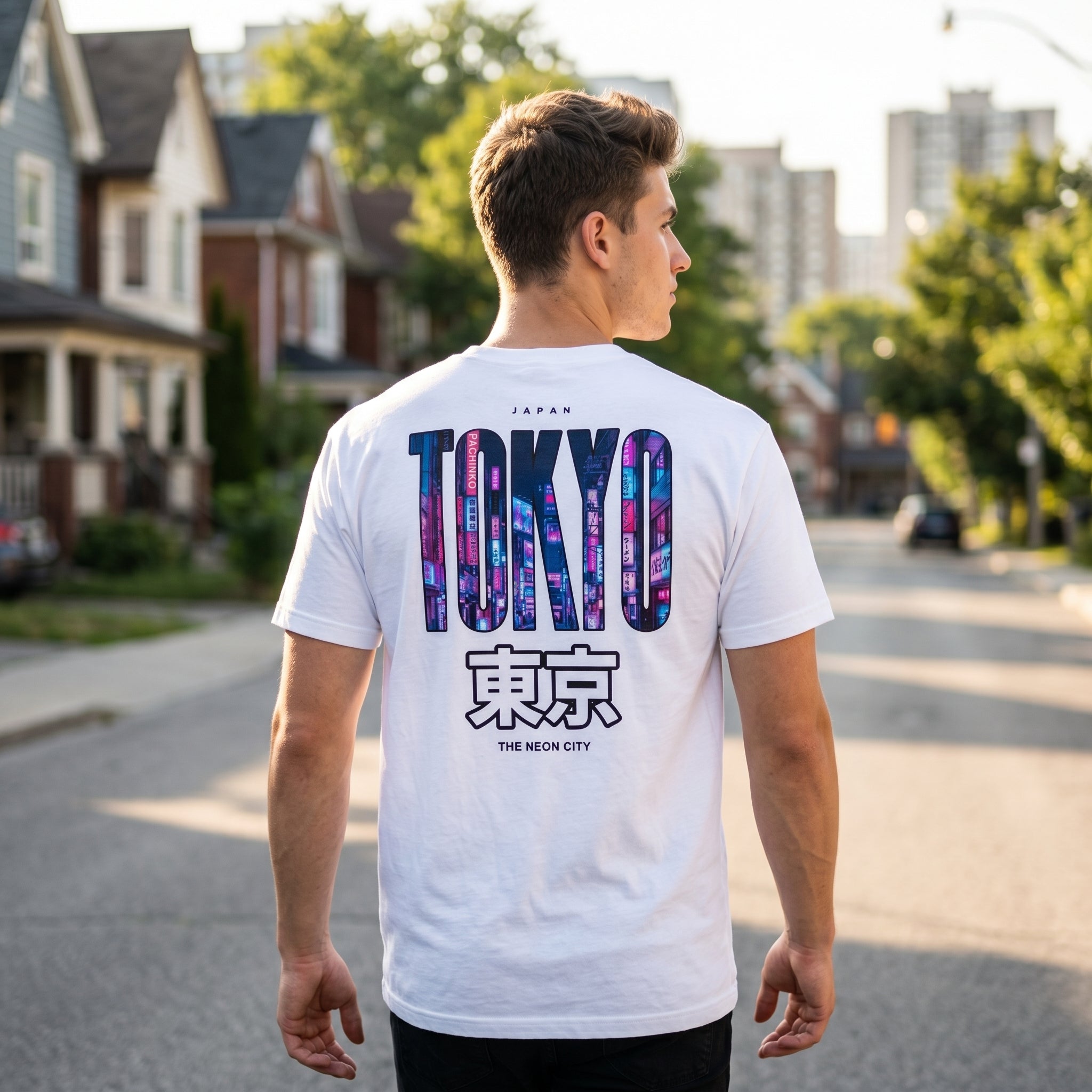 Tokyo Neon City Japanese Streetwear Graphic T-Shirt | Mafer Styles