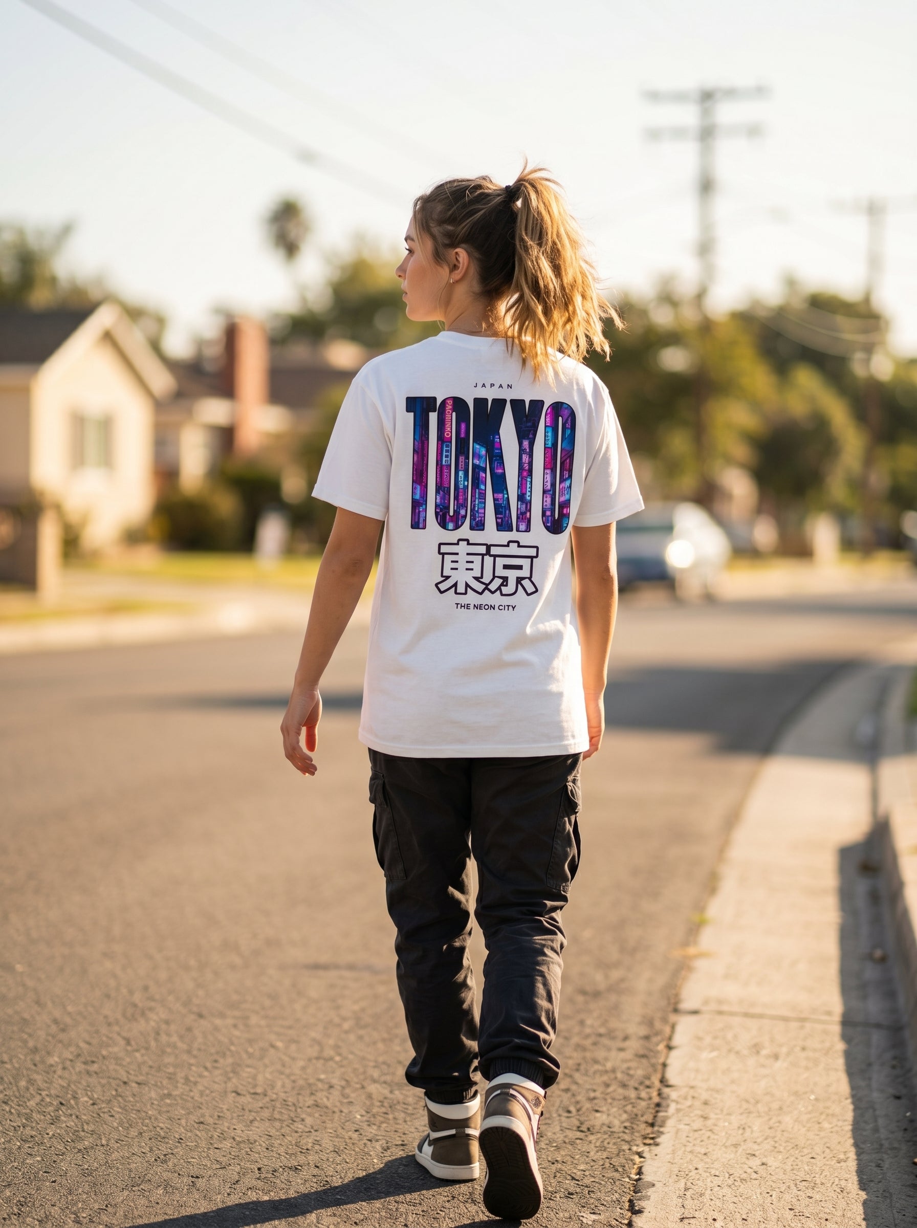 Tokyo Neon City Japanese Streetwear Graphic T-Shirt | Mafer Styles