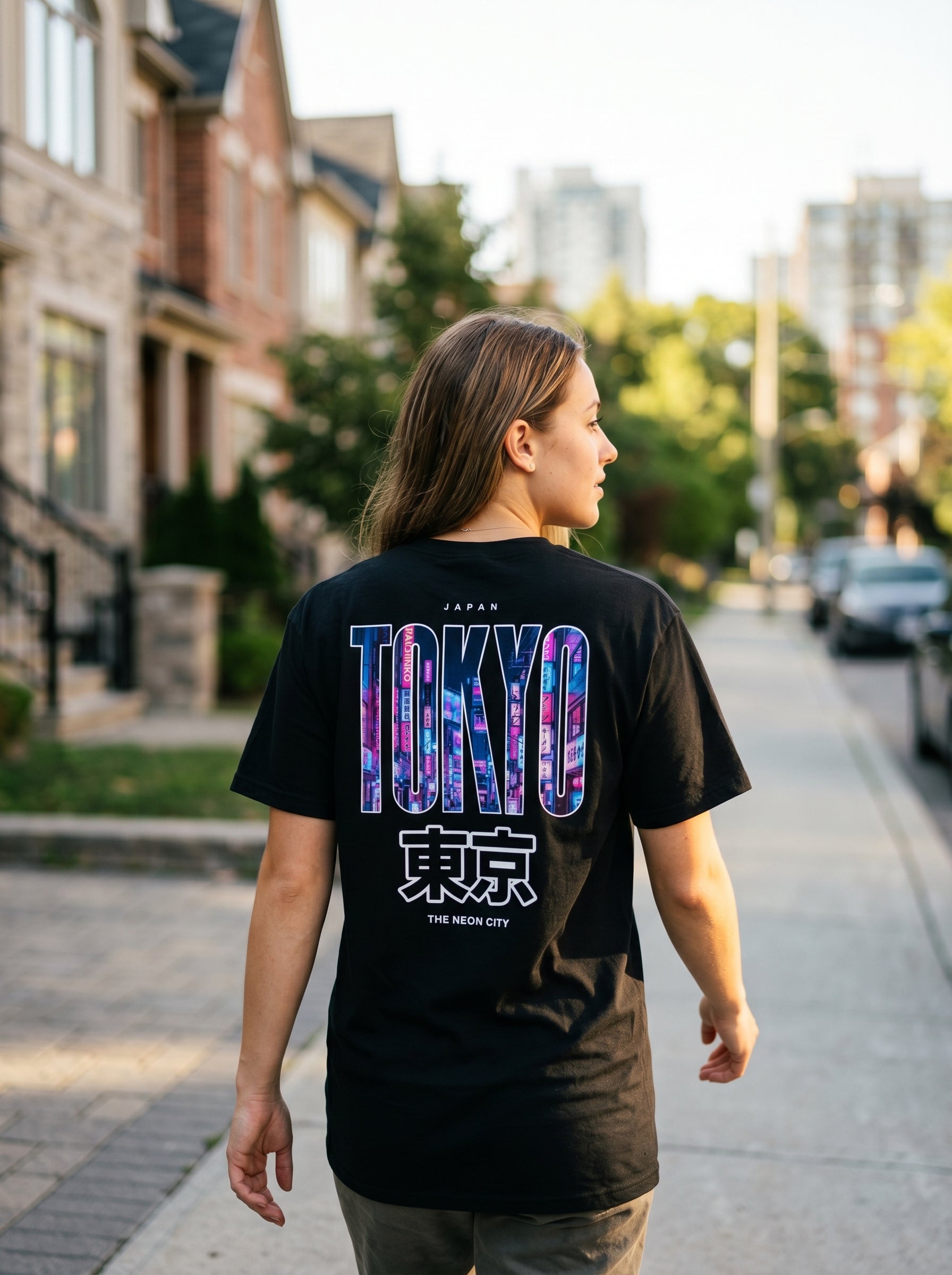 Tokyo Neon City Japanese Streetwear Graphic T-Shirt | Mafer Styles