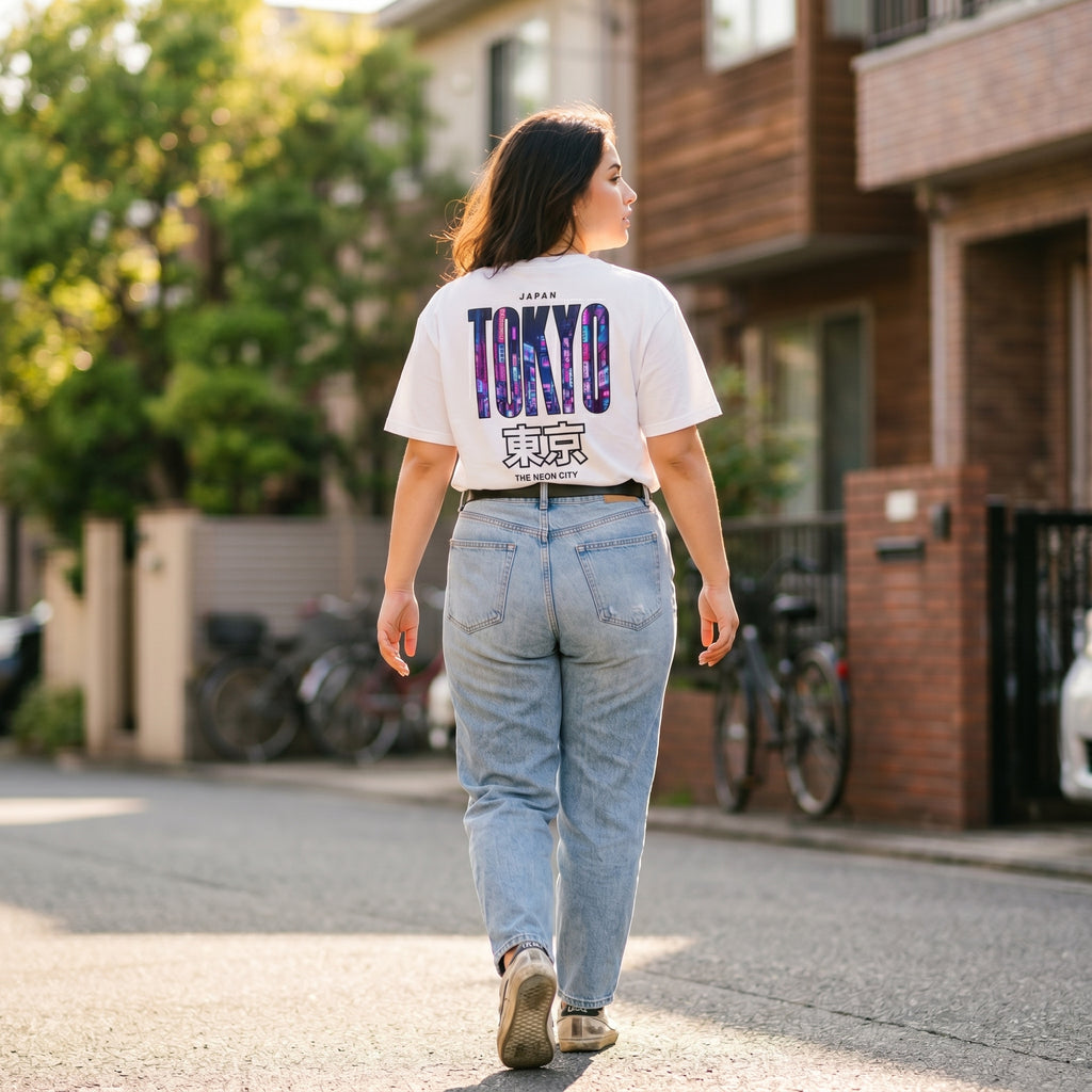 Tokyo Neon City Japanese Streetwear Graphic T-Shirt | Mafer Styles