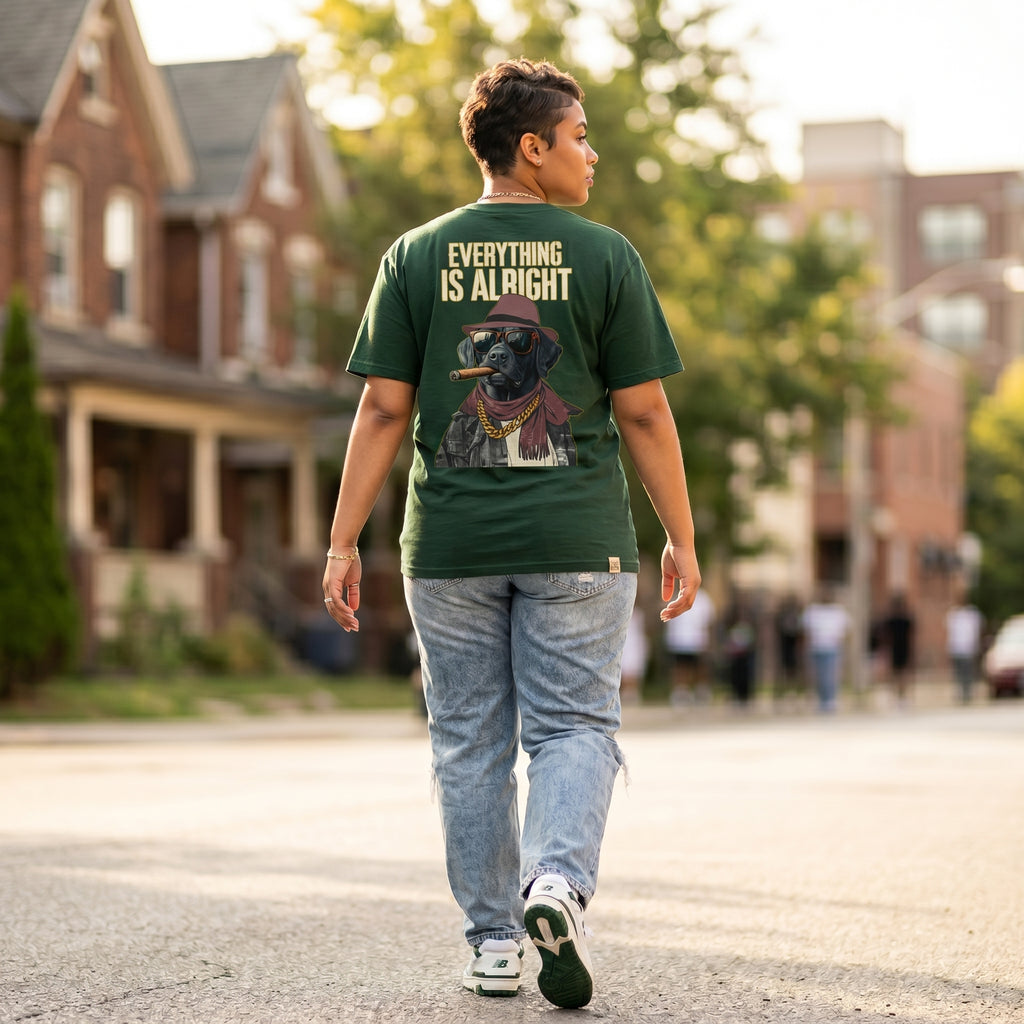 Forest green streetwear graphic tee OG Dog Mafer Styles