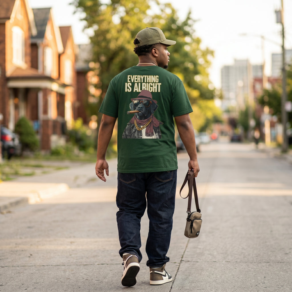 Forest green streetwear graphic tee OG Dog Mafer Styles